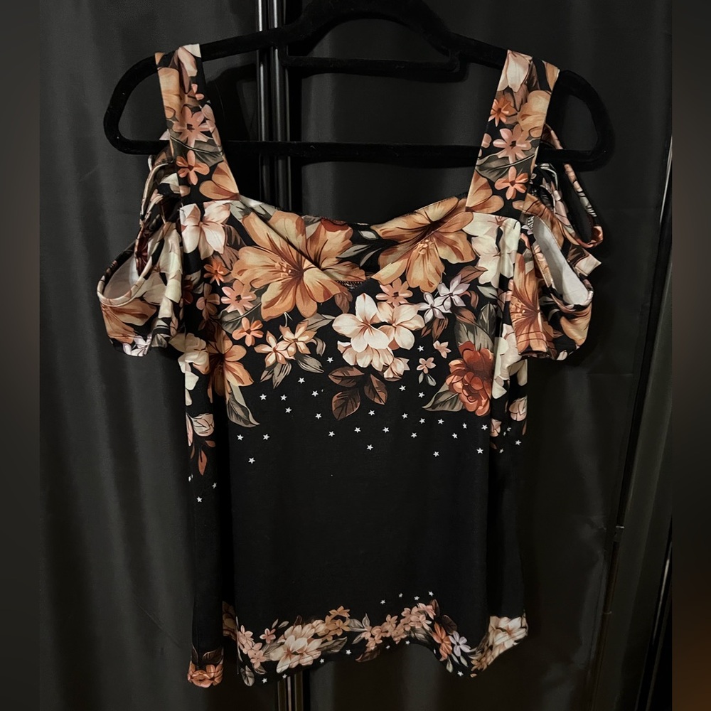 Floral Black Women's Top